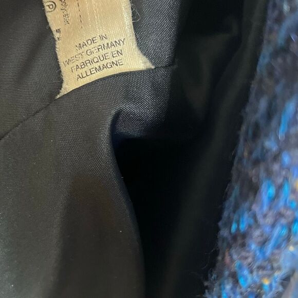 Vintage Tweed Speckled Single Breasted Lined Blazer Jacket Navy Blue Size 6 - Picture 8 of 10